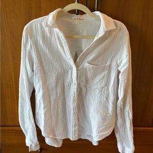 Cloth & Stone Crinkle White Button-Up Shirt